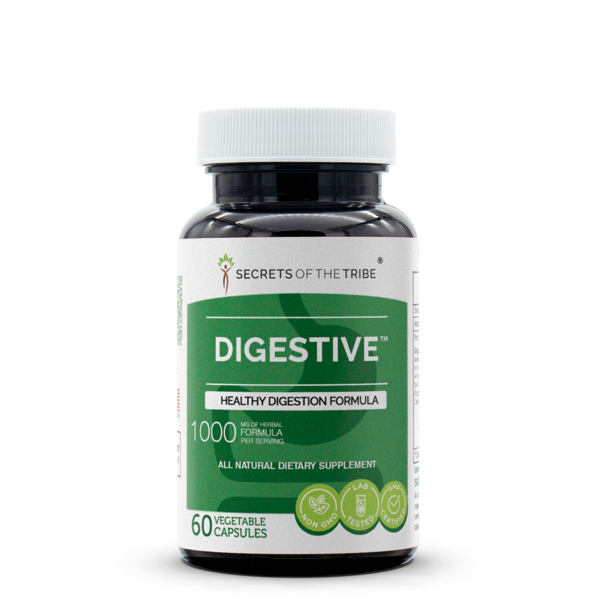Secrets of the Tribe Digestive Healthy Digestion Formula Herbal Supplement Blend 60 Capsules