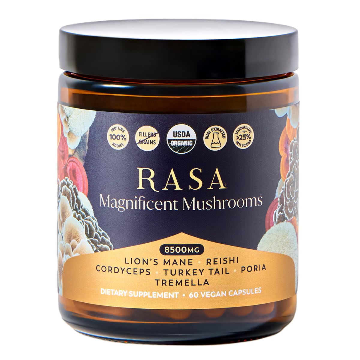 Rasa Magnificent Mushrooms Capsules, 60 Count