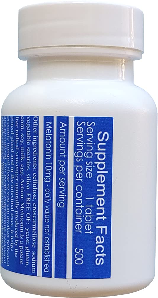 SterlingHealth Melatonin 10mg Quick Dissolve Vegan Super Strength Tablet, 500 Count