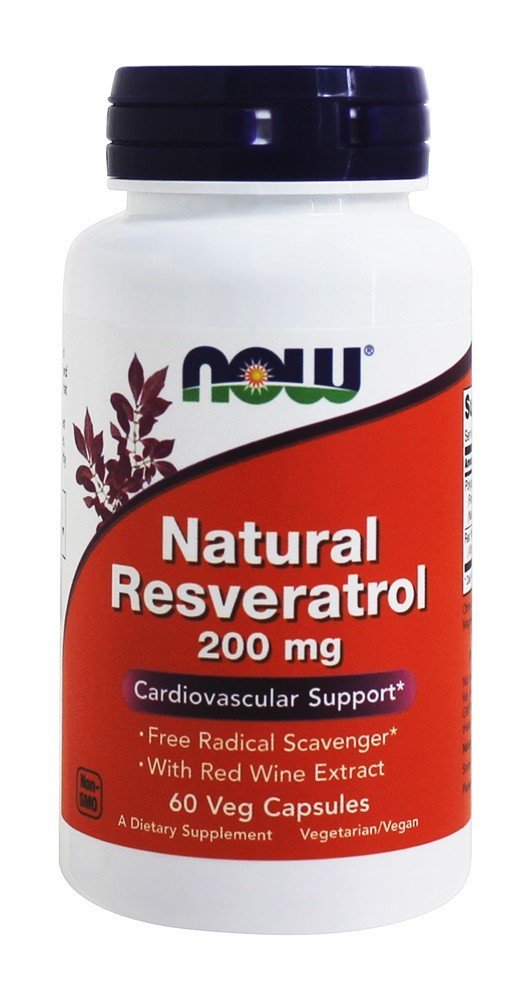 NOW Foods Natural Resveratrol 200 mg, 60 Capsules