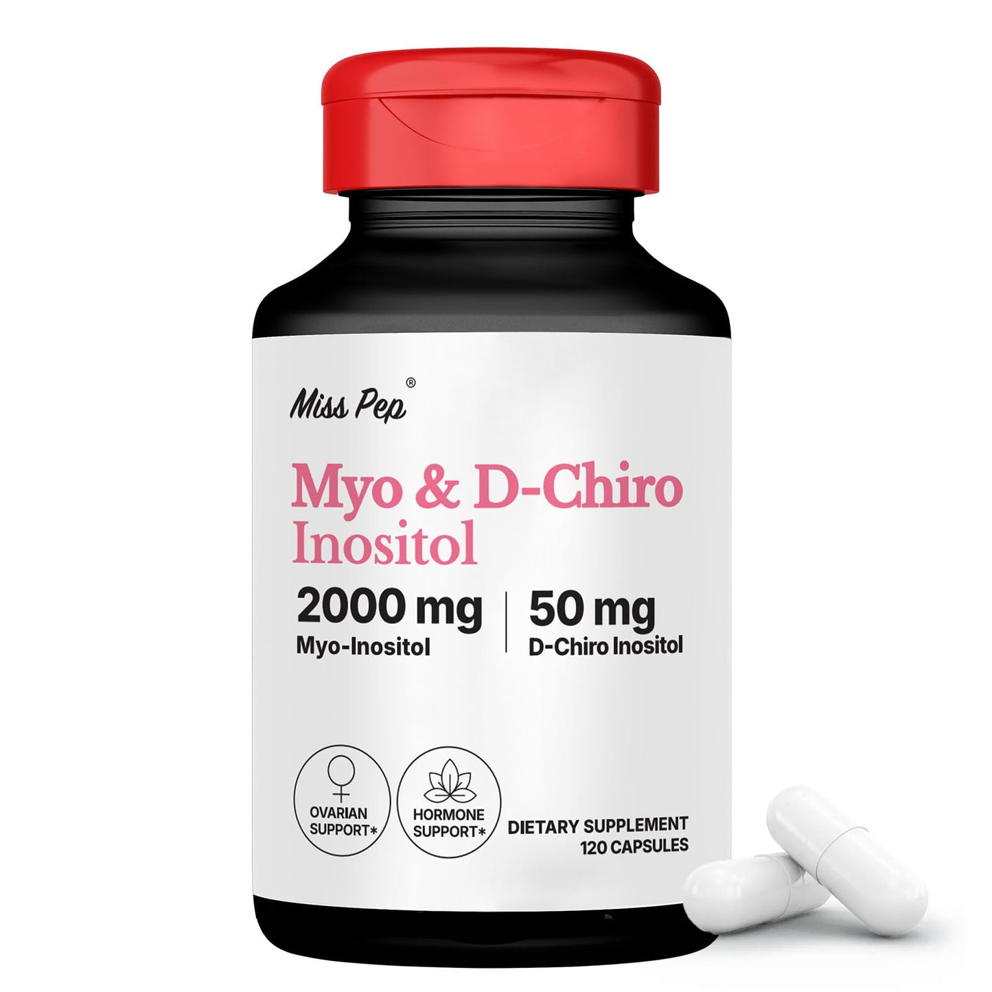 MISS PEP Myo-Inositol & D-Chiro Inositol Supplement Capsule 120 Count
