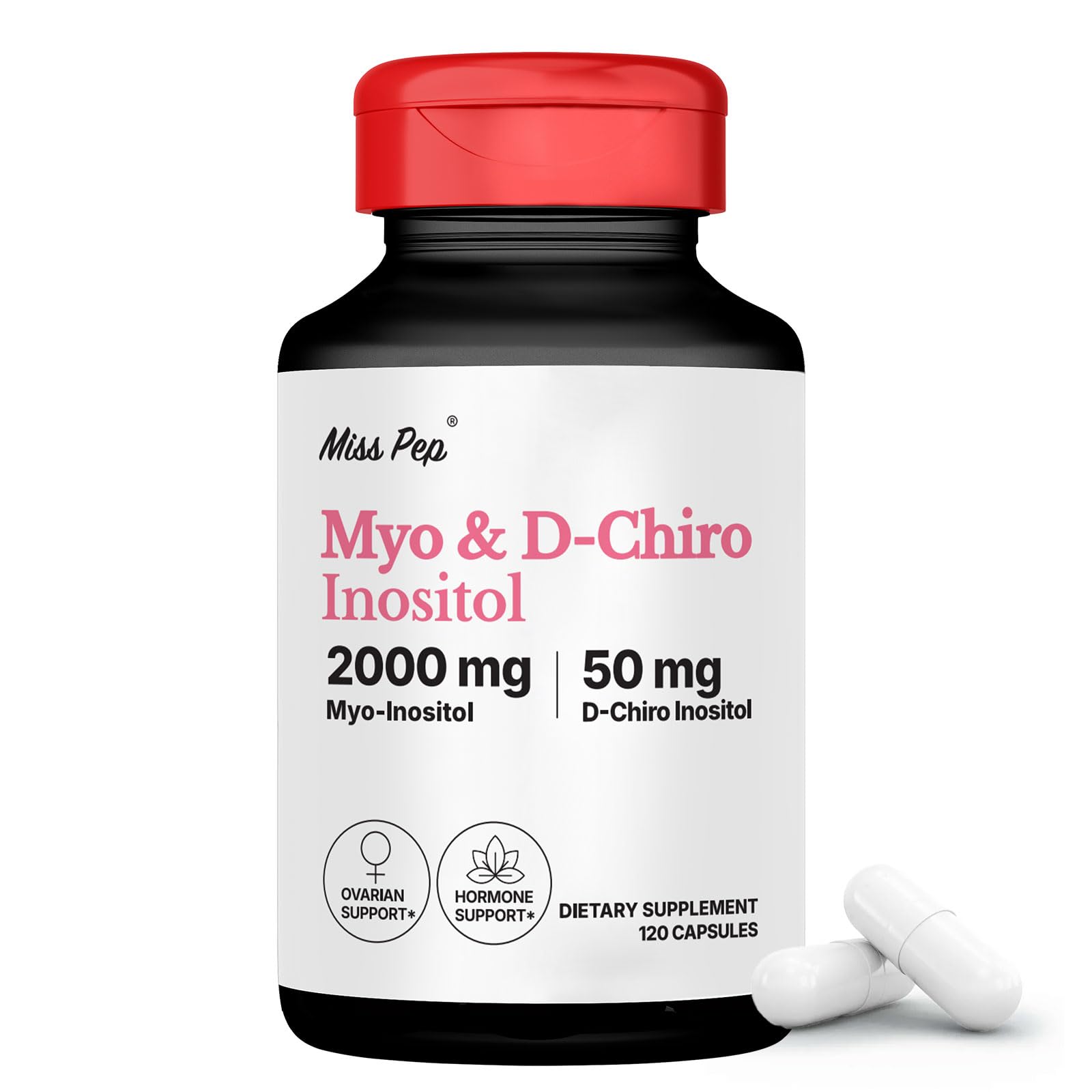 MISS PEP Myo-Inositol & D-Chiro Inositol Supplement Capsule 120 Count