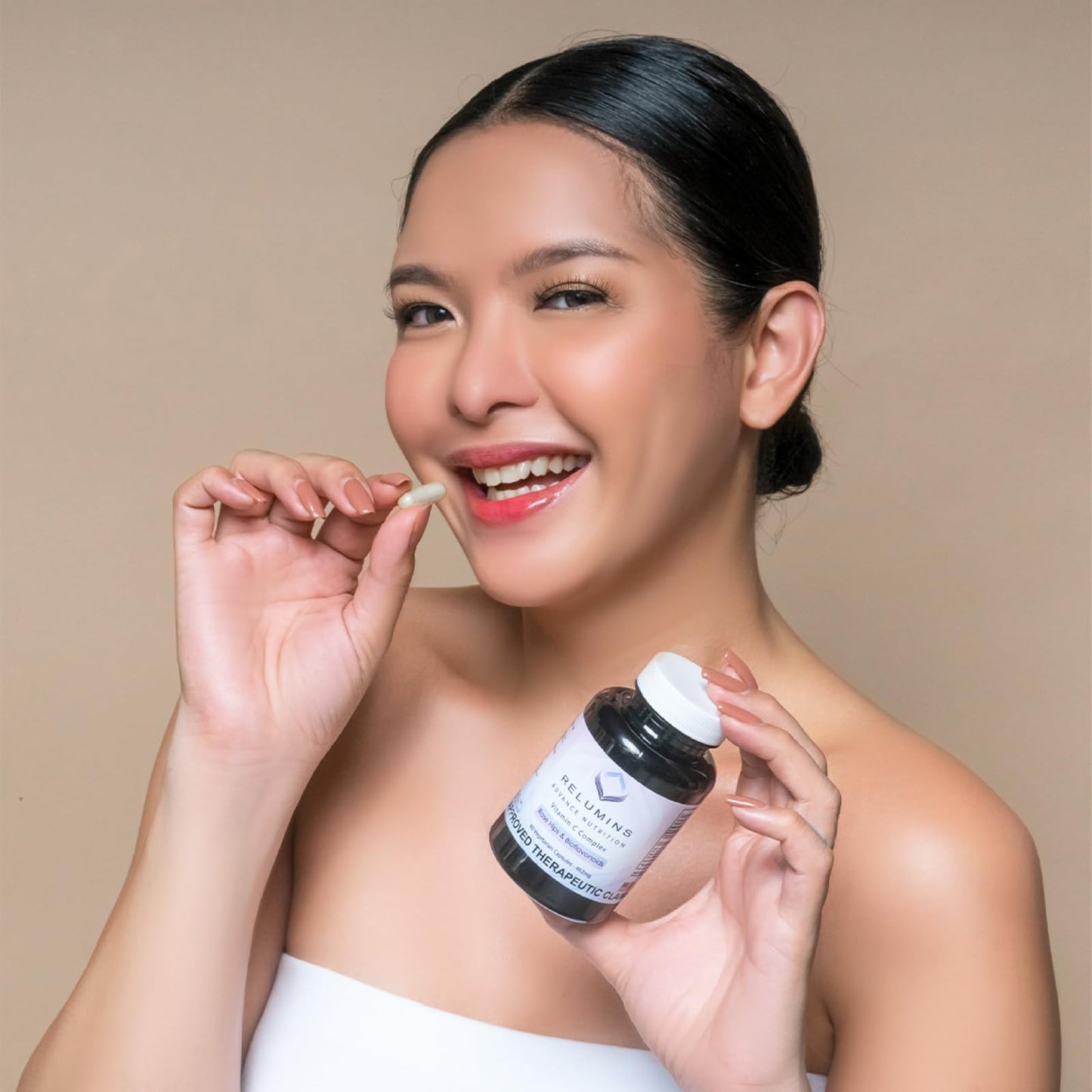 Relumins Advanced Vitamin C MAX Complex and Glutathione Booster Nutrient Capsule Set – Advanced Formula for Radiant Look, Enhanced Absorption, Dietary Supplement, 1 Capsule