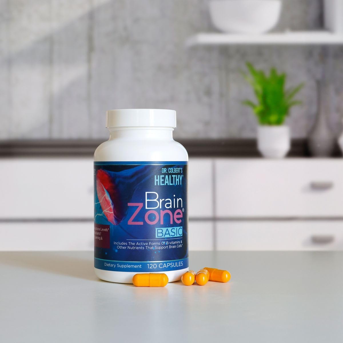 Divine Health Brain Zone Basic MTHF Trimethyglycine Curcumin B2 B6 B12, 120 Capsules