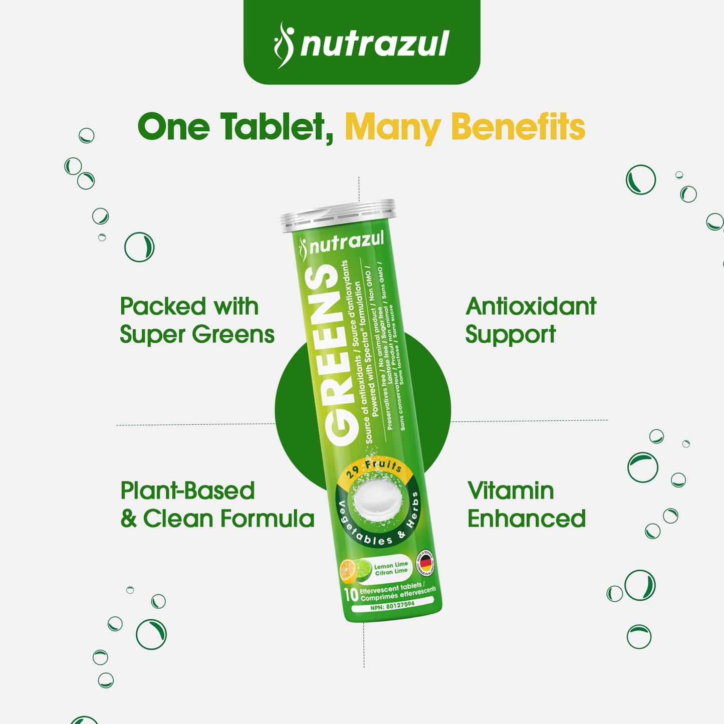 Nutrazul Greens Effervescent Tablets 30 Tablets