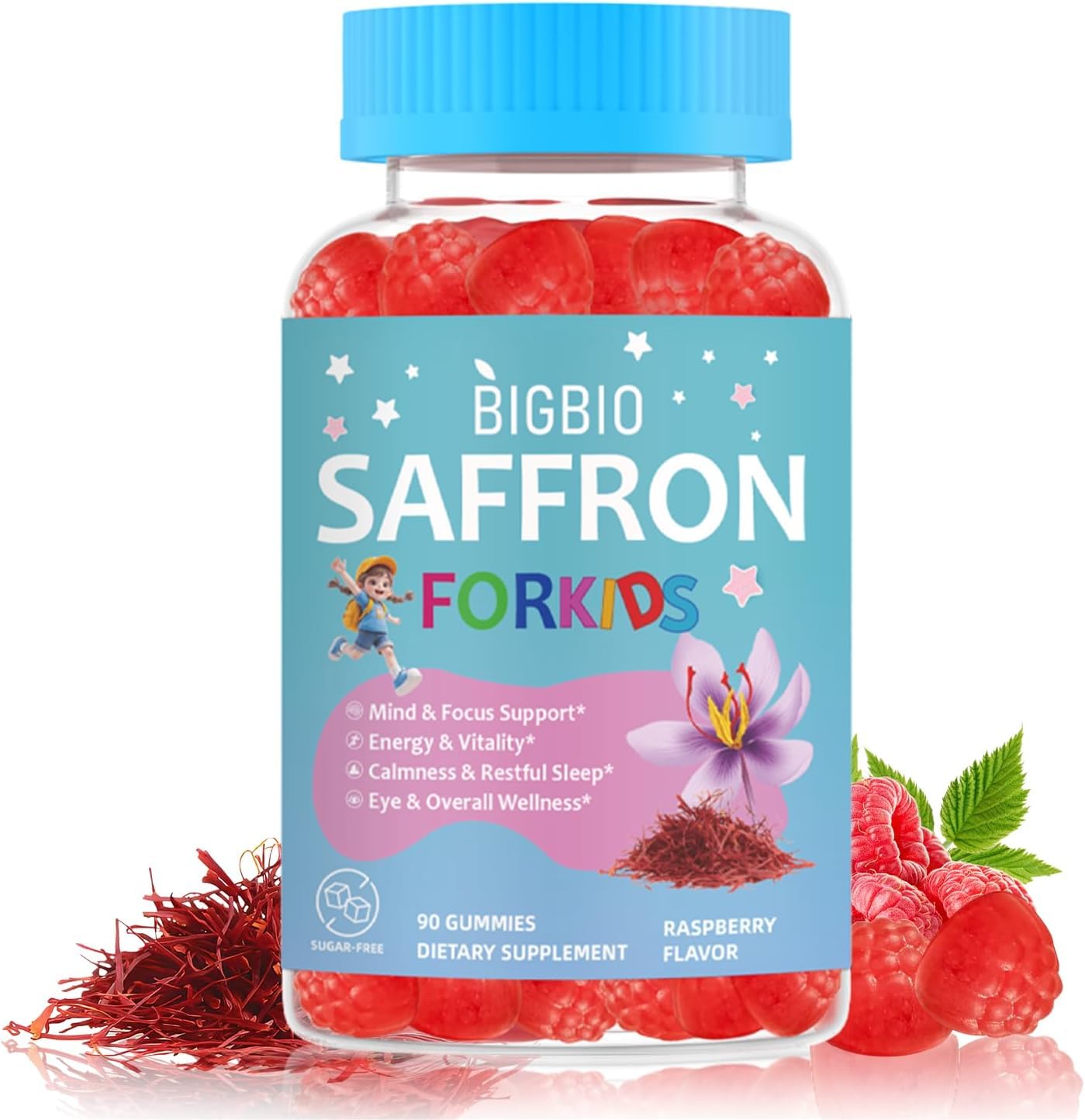 BIGBIO Saffron for Kids Happy Mood Gummies, 1 Count