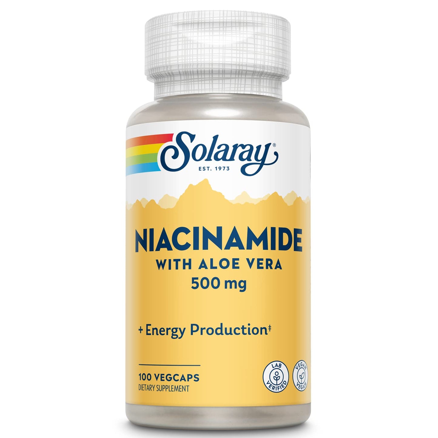 SOLARAY Niacinamide 500 mg Vitamin B-3 Capsule, 100 Count