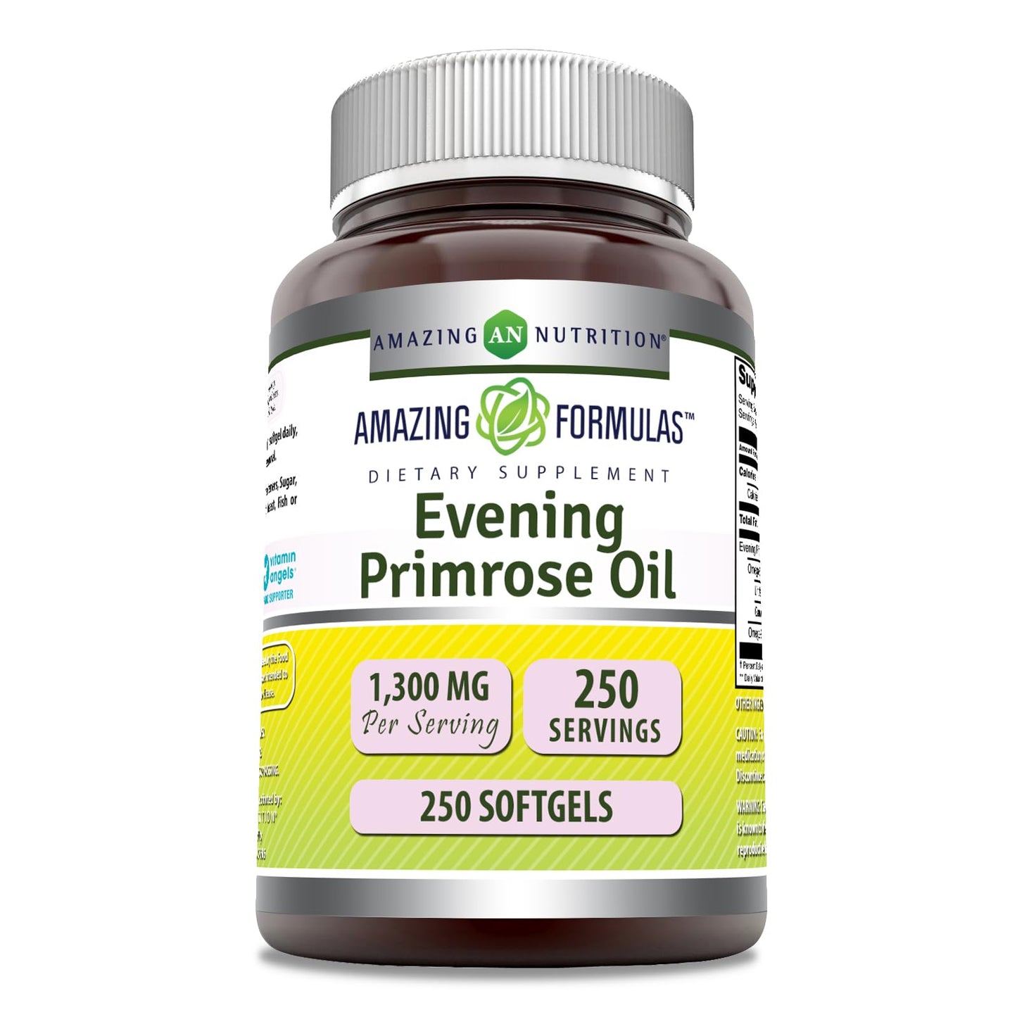 Amazing Nutrition Evening Primrose Oil 1300mg, 10% GLA Softgels 250 Count