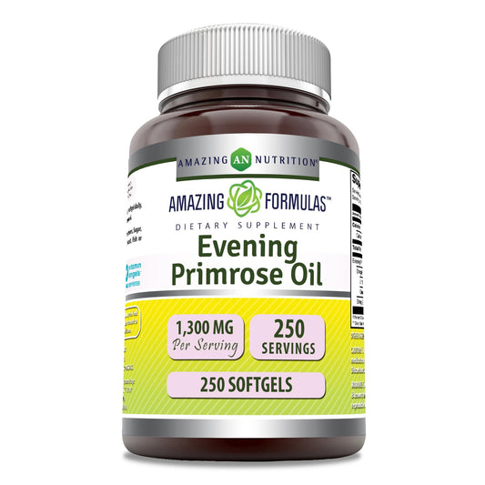Amazing Nutrition Evening Primrose Oil 1300mg, 10% GLA Softgels 250 Count