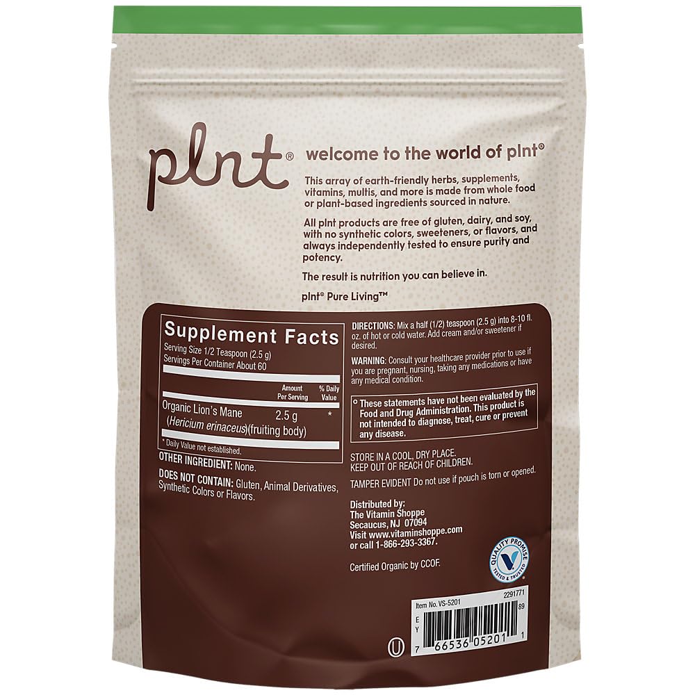 plnt Organic Lion's Mane Powder 5.3