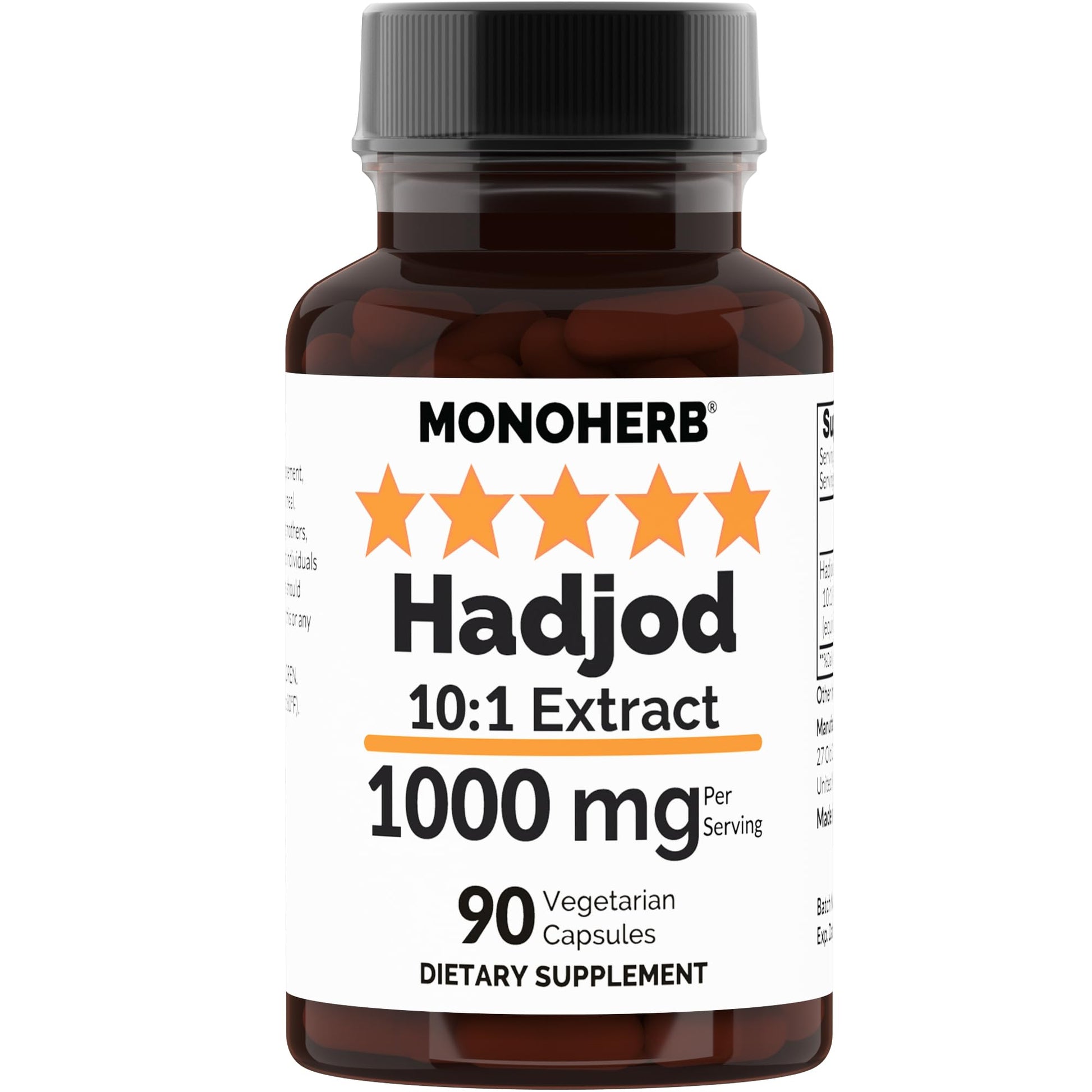 MONOHERB Hadjod 10:1 Extract Capsules, 90 Count