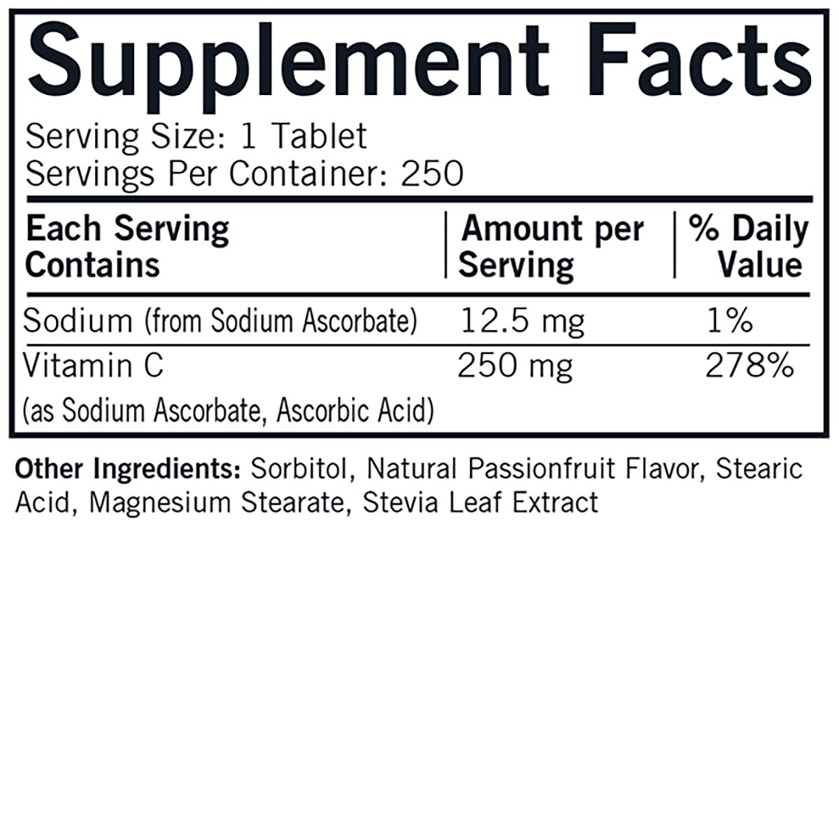 Kirkman Vitamin C 250 mg Chewable Tablets, 250 Count