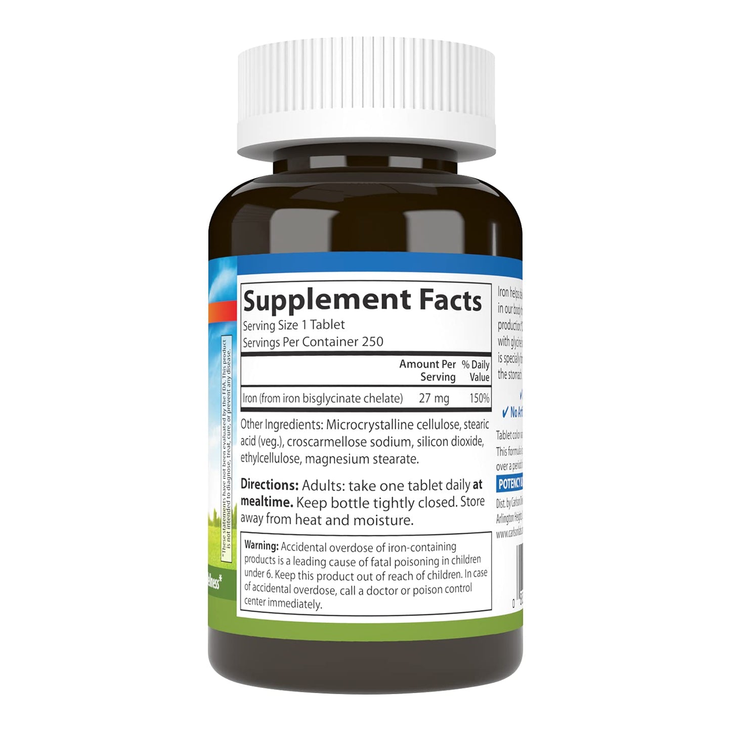 Carlson Chelated Iron 27mg, 250 Tablets