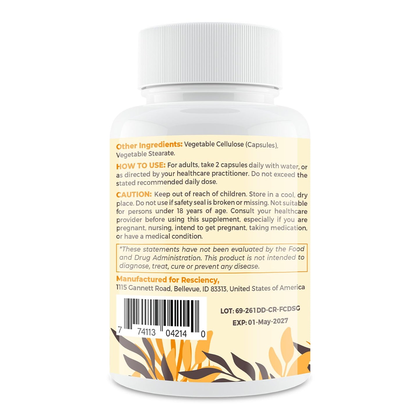 Resciency Binder Supplement Vegan Capsules 270