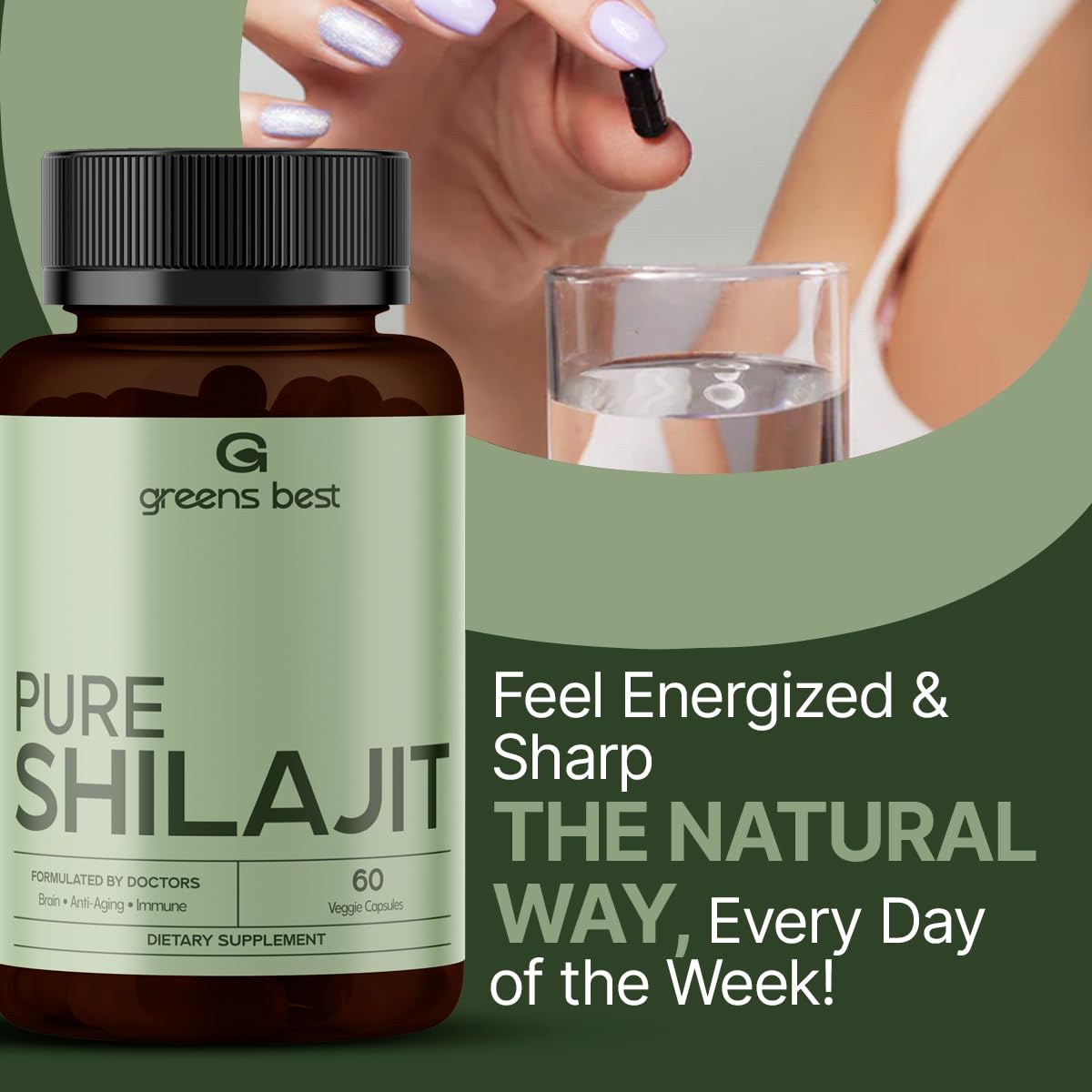 GREEN'S BEST Pure Himalayan Shilajit Capsules 60 Capsules