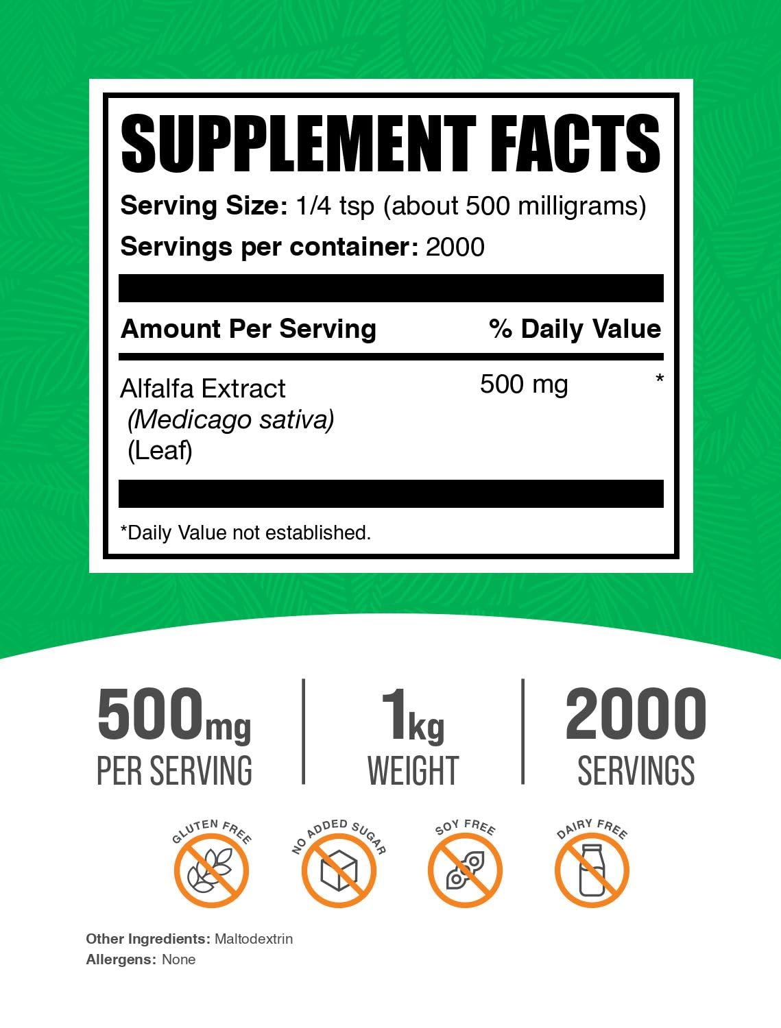 BulkSupplements Alfalfa Extract Powder 35.27 Ounce