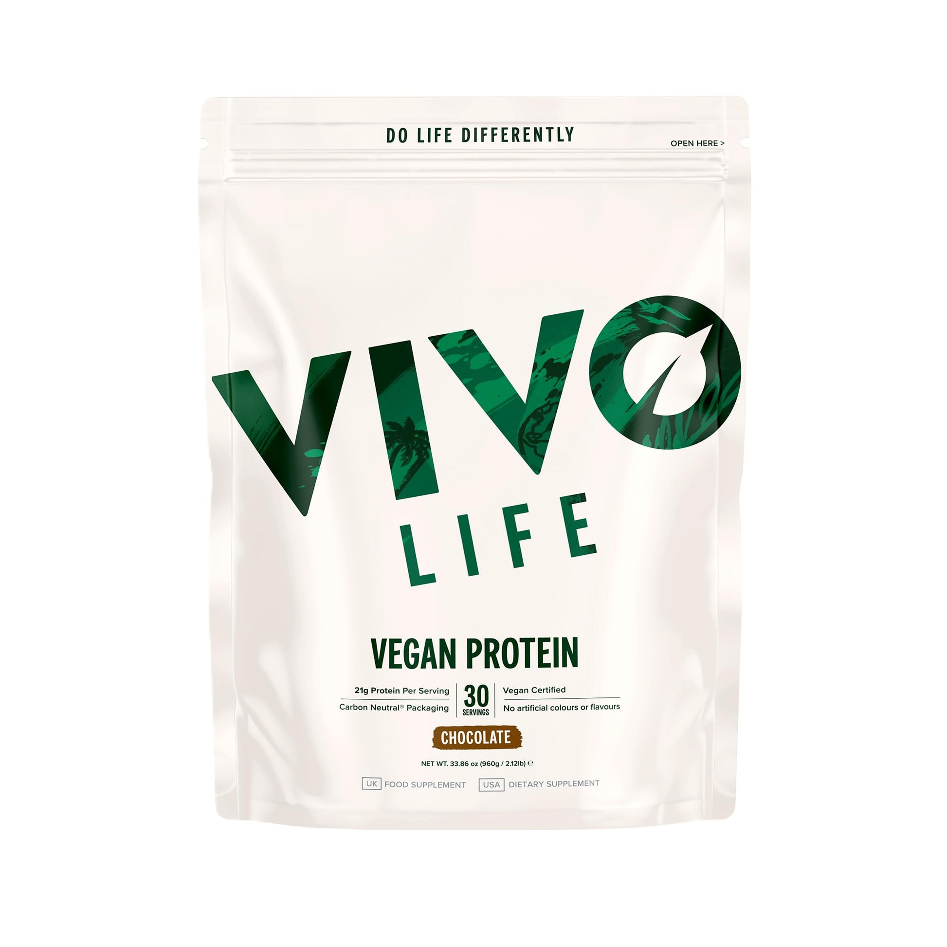 Vivo Life Vegan Protein Powder, Plant Based Protein, Vanilla, 31.7 Servings