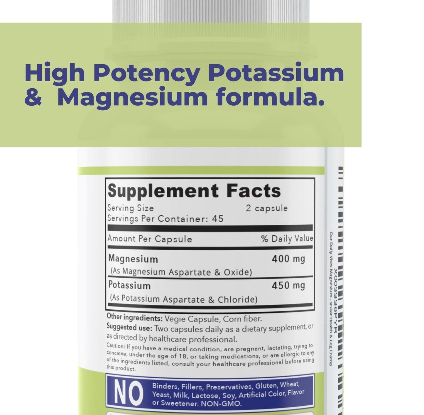 AND GIVE US TODAY OUR DAILY Our Daily Vites Magnesium Potassium Complex Capsules 90 Count