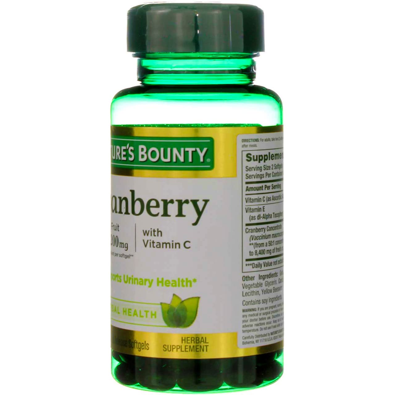 Nature's Bounty Cranberry Plus Vitamin C Softgels 600