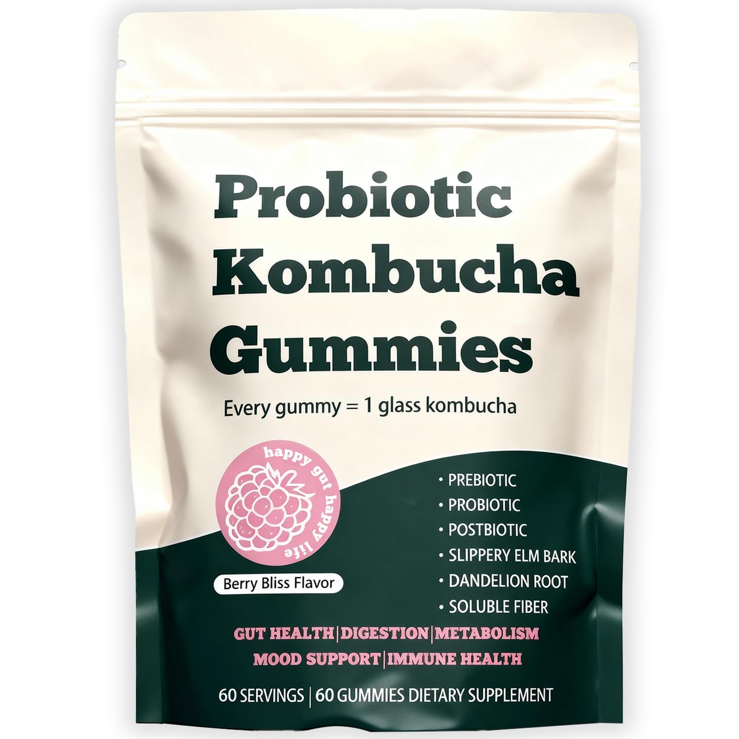 Voererh Jevawell Kombucha Gummies, 60 Gummies