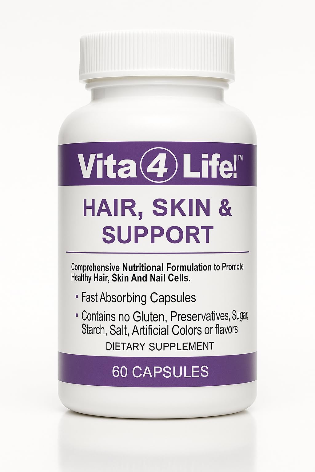 Vita4Life Biotin 2000mcg + MSM Hair Growth Vitamins for Women & Men Capsules, 60 Count