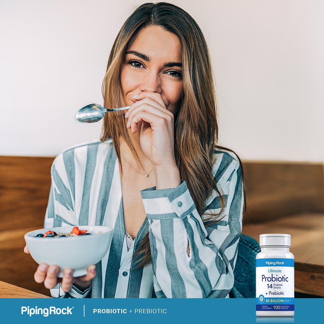 Piping Rock Probiotic and Prebiotic for Women and Men Capsule 100 Count