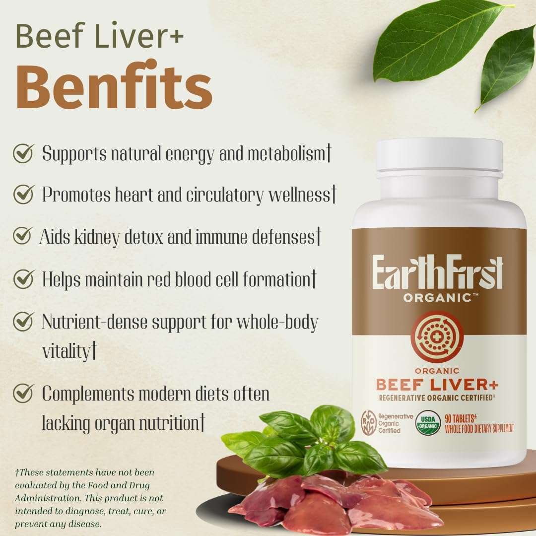EarthFirst Organic Beef Liver+ Capsule 90 Count