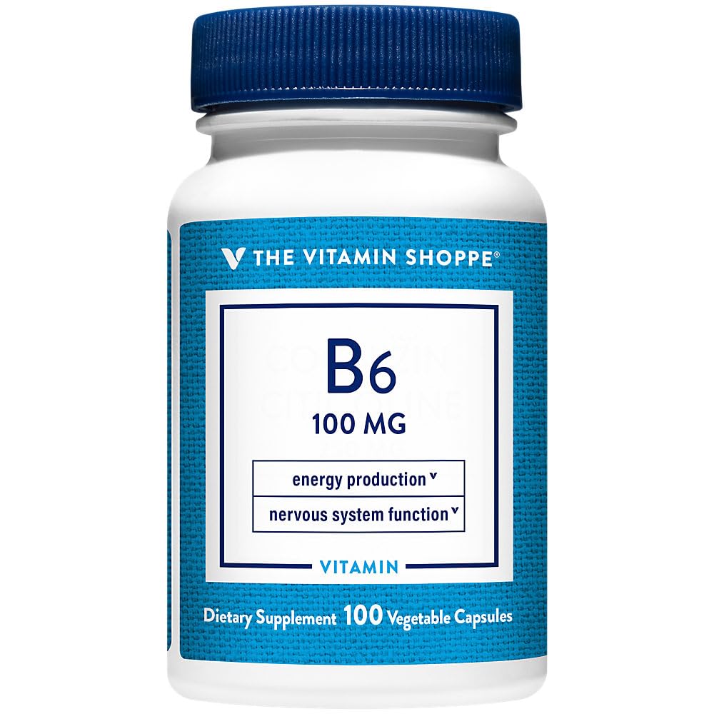 The Vitamin Shoppe Vitamin B6 100mg Capsule, 100 Count