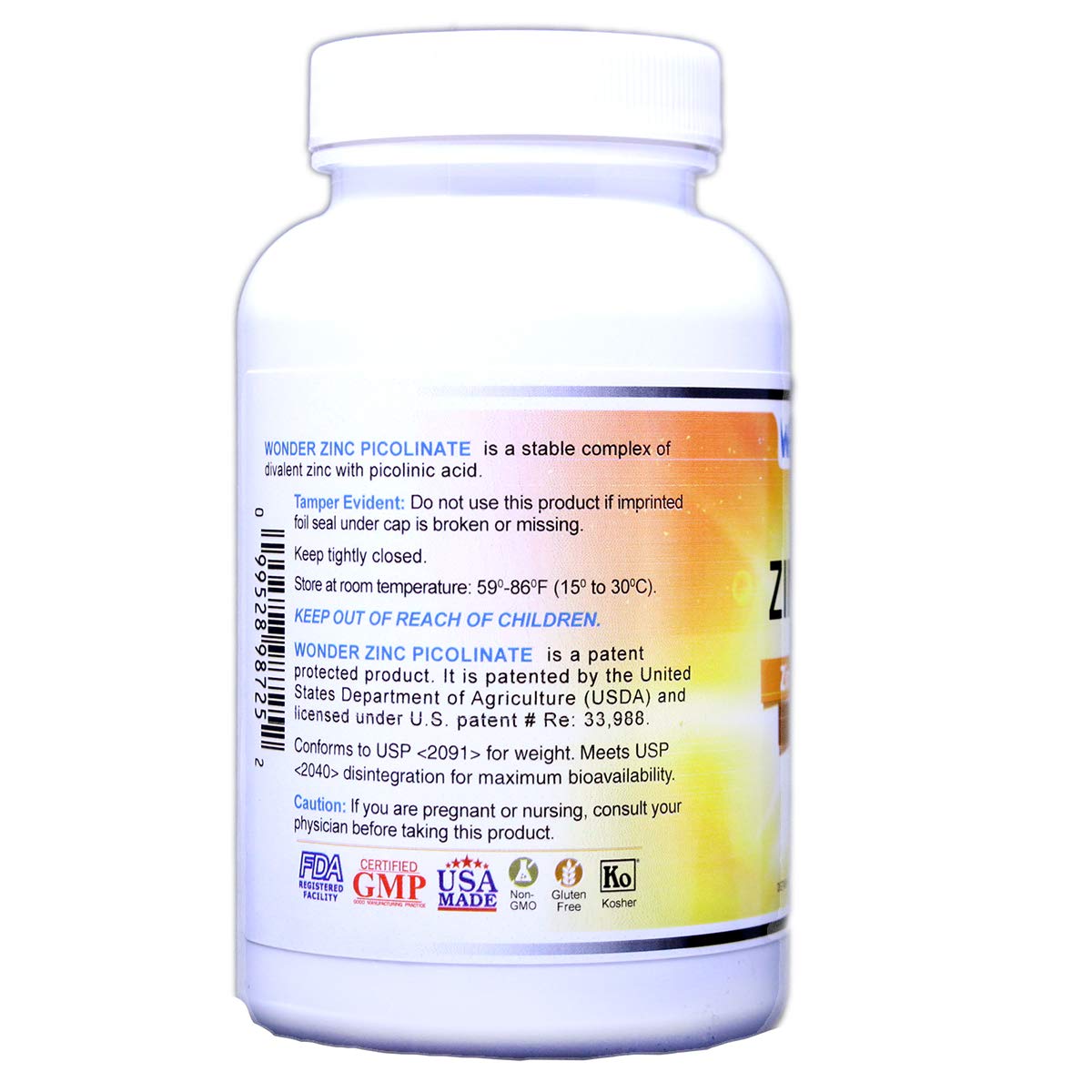 Wonder Laboratories Zinc Picolinate 50 mg Capsules, 100 Count