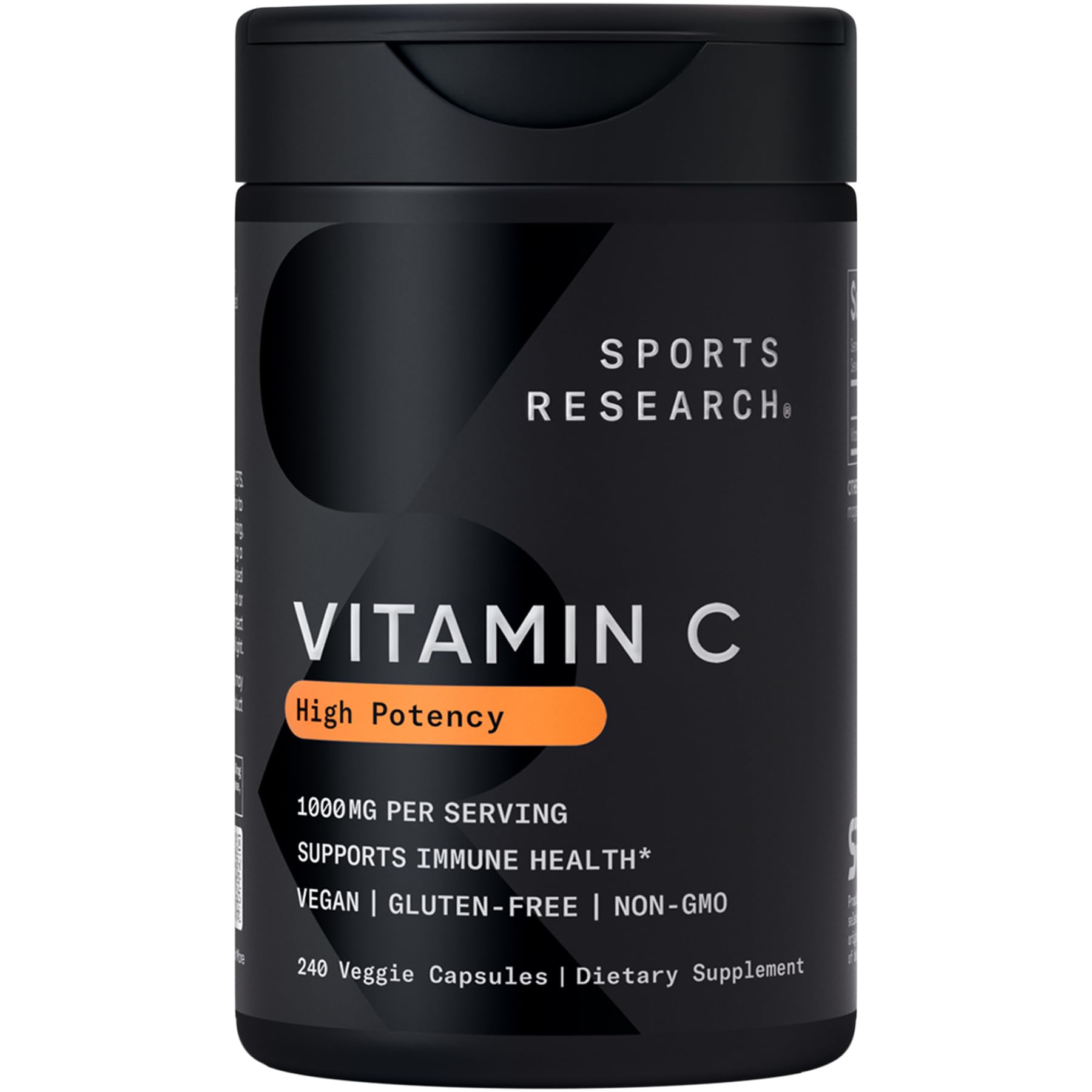 Sports Research High Potency Vitamin C 1000mg Veggie Capsules, 240 Count