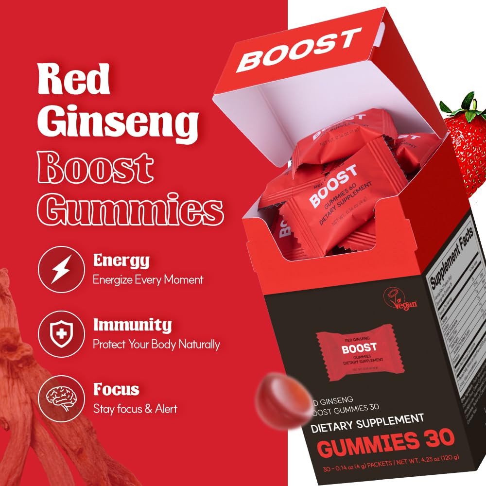 Dr.blet Energy Booster Red Ginseng Gummies, 30 Count