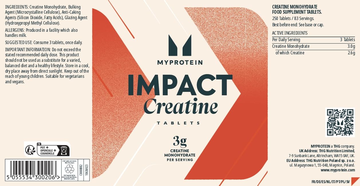 Myprotein Creatine Monohydrate Tablets, 250 Tablets