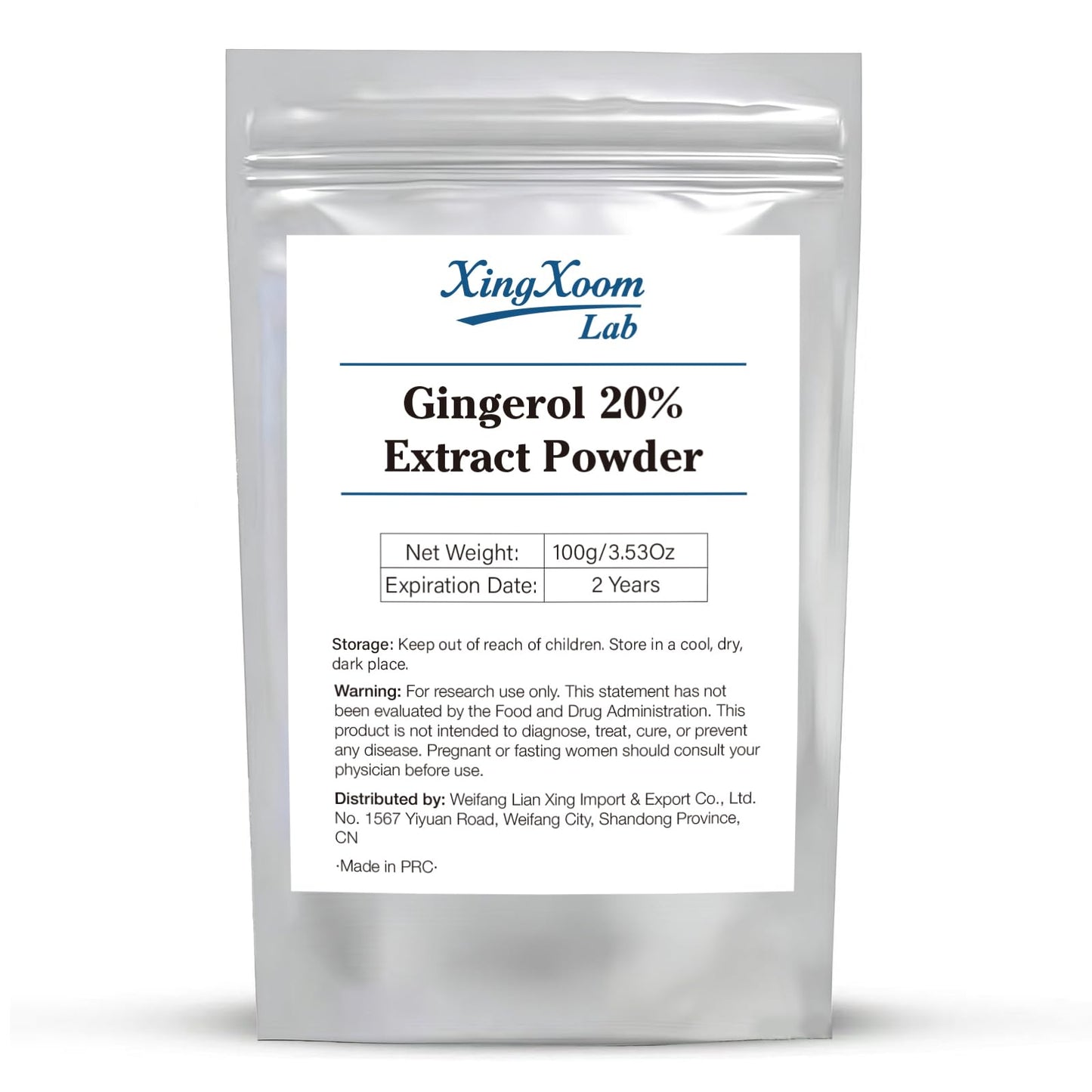 XingXoom Gingerol 20% Dried Ginger Extract Powder, 3.5 Ounce