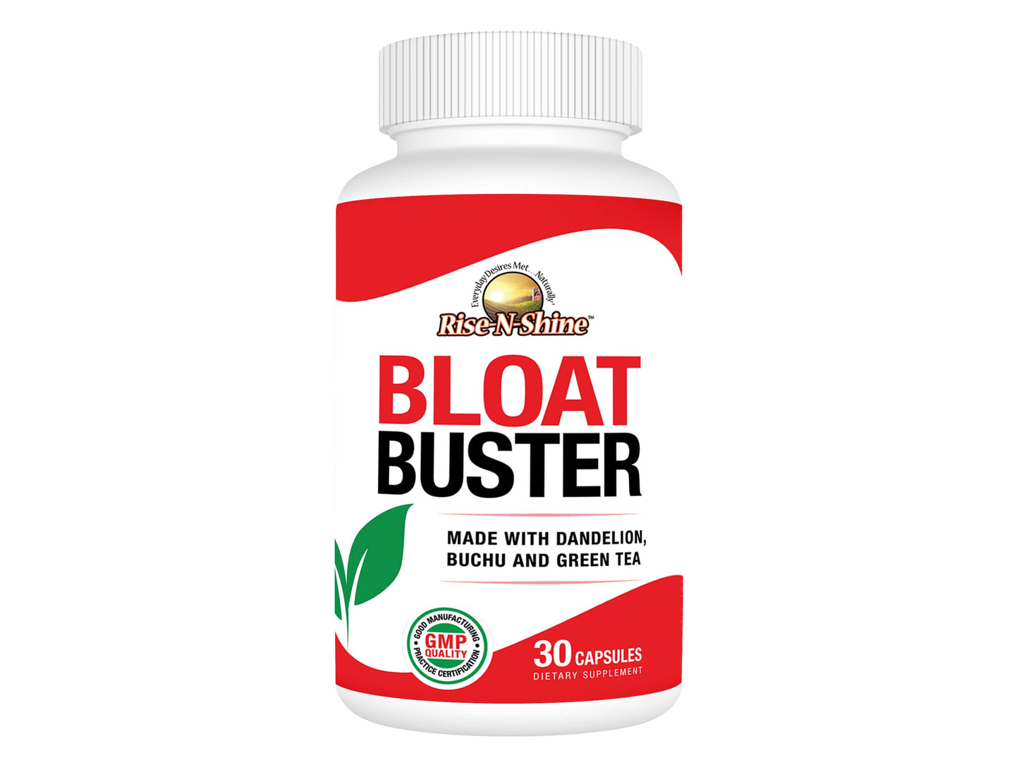 Rise-N-Shine Bloat Buster Water Pills with Dandelion, Green Tea, Apple Cider Vinegar and More to Help Water Retention and Bloating 30 Capsules