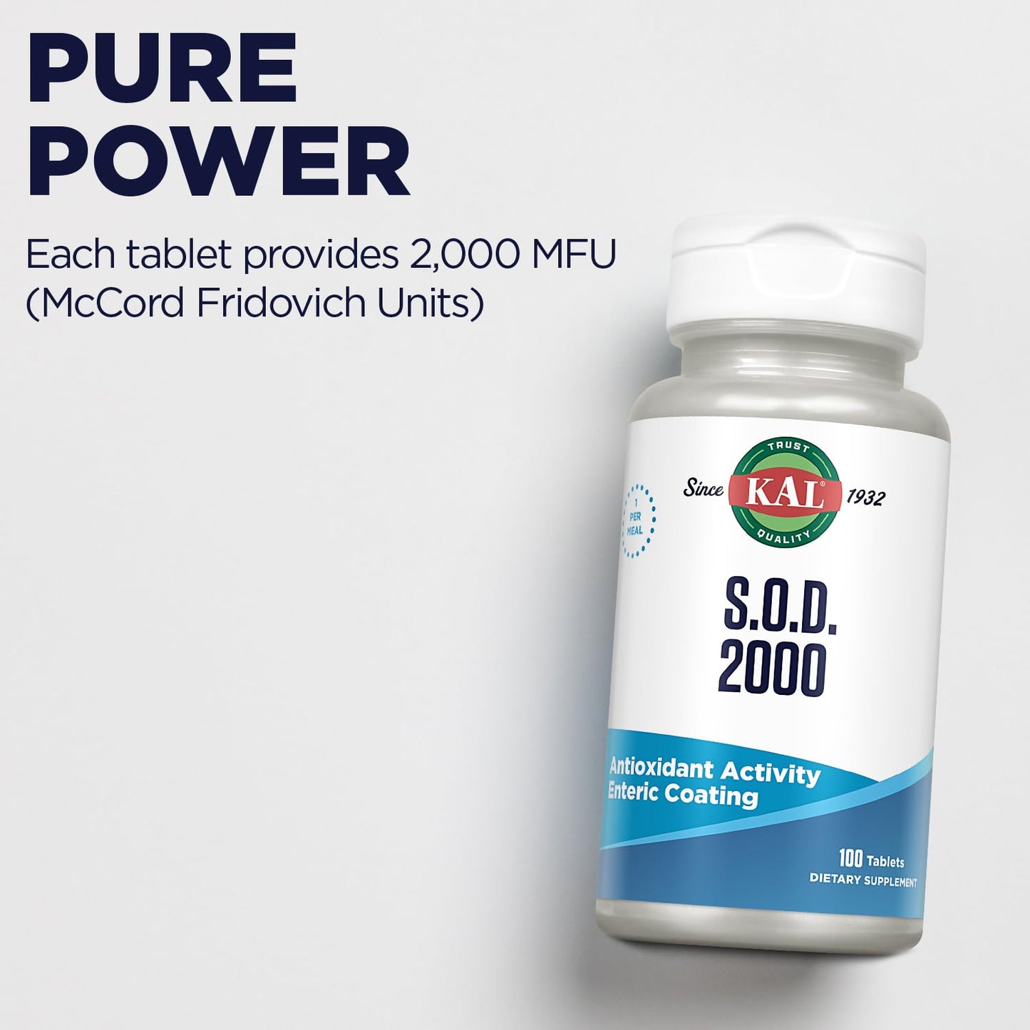 KAL S.O.D. 2000 Antioxidant Supplement - Beef Liver Source Tablets, 100 Tablets