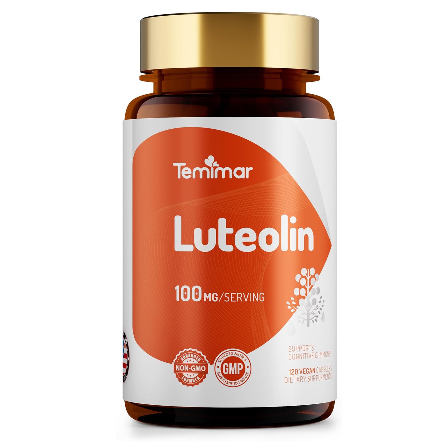 Temimar Luteolin Supplement 100mg Capsule, 120 Capsules