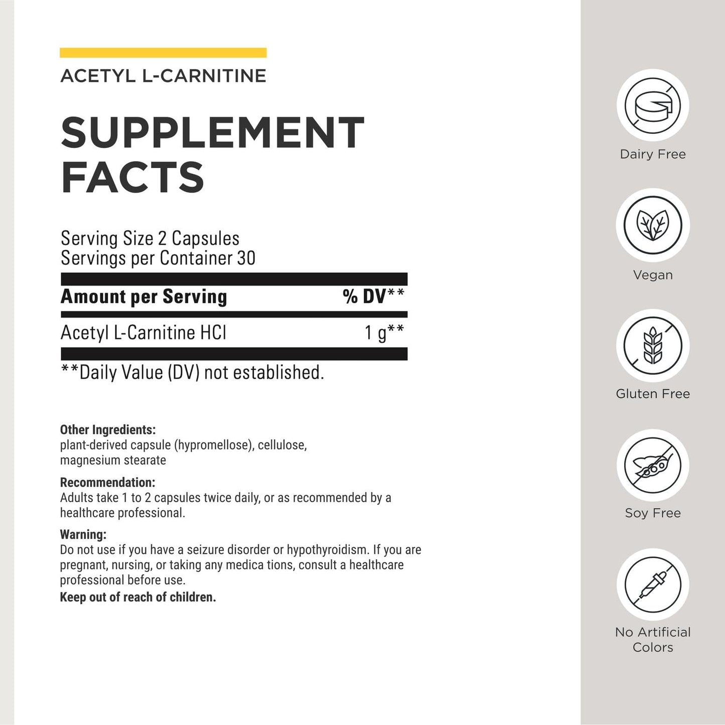 Integrative Therapeutics Acetyl L-Carnitine Capsule, 60 Capsules