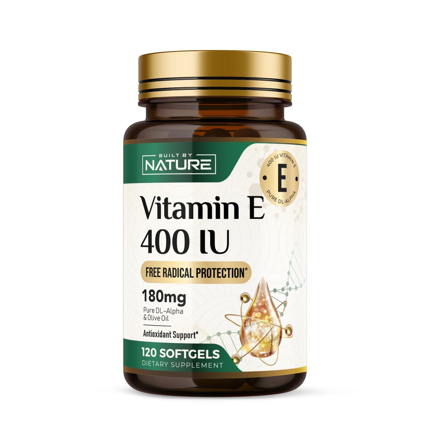 Built by Nature Vitamin E with Olive Oil 400 IU Softgels 120