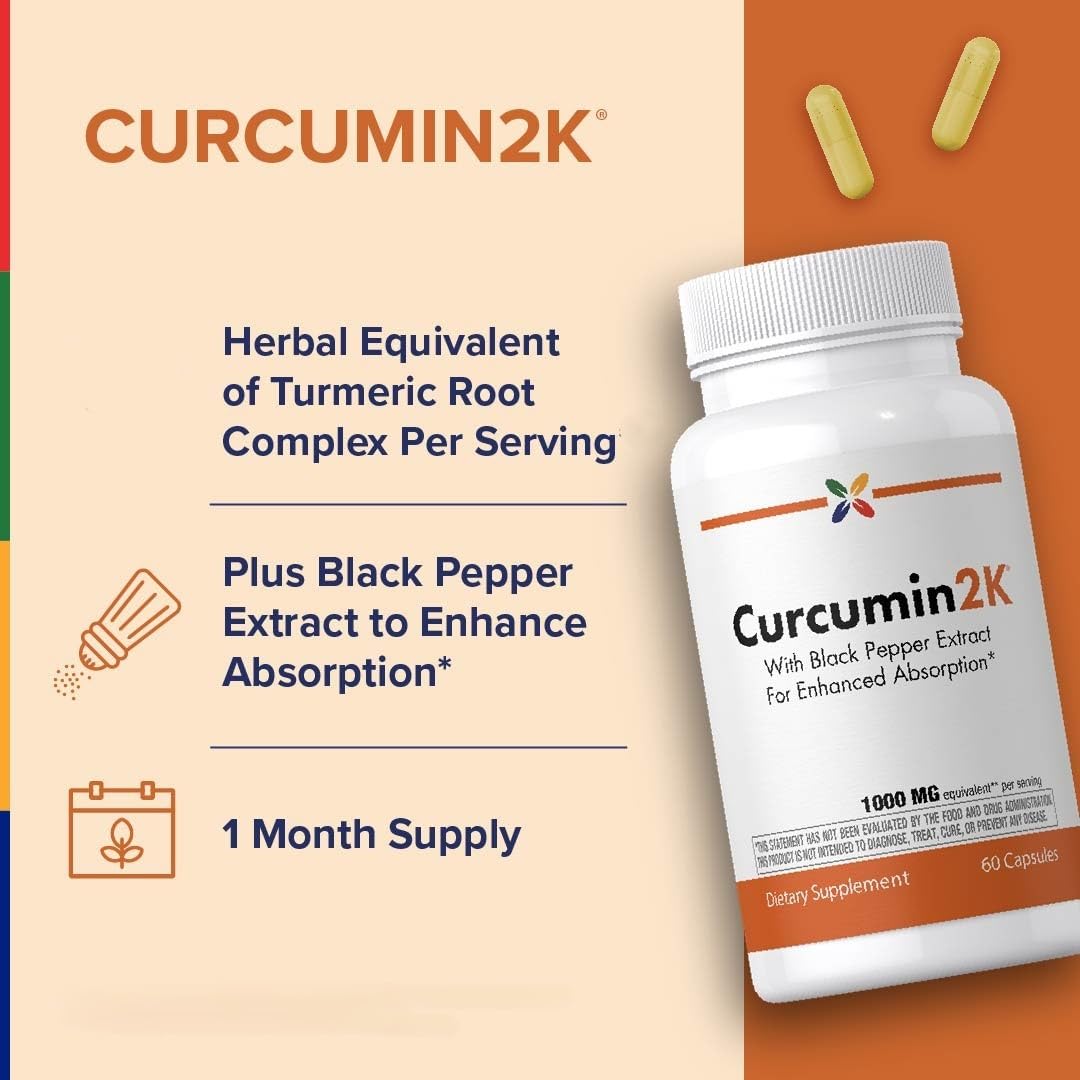 Stop Aging Now Turmeric Curcumin Supplement With Black Pepper Capsules, 60 Count