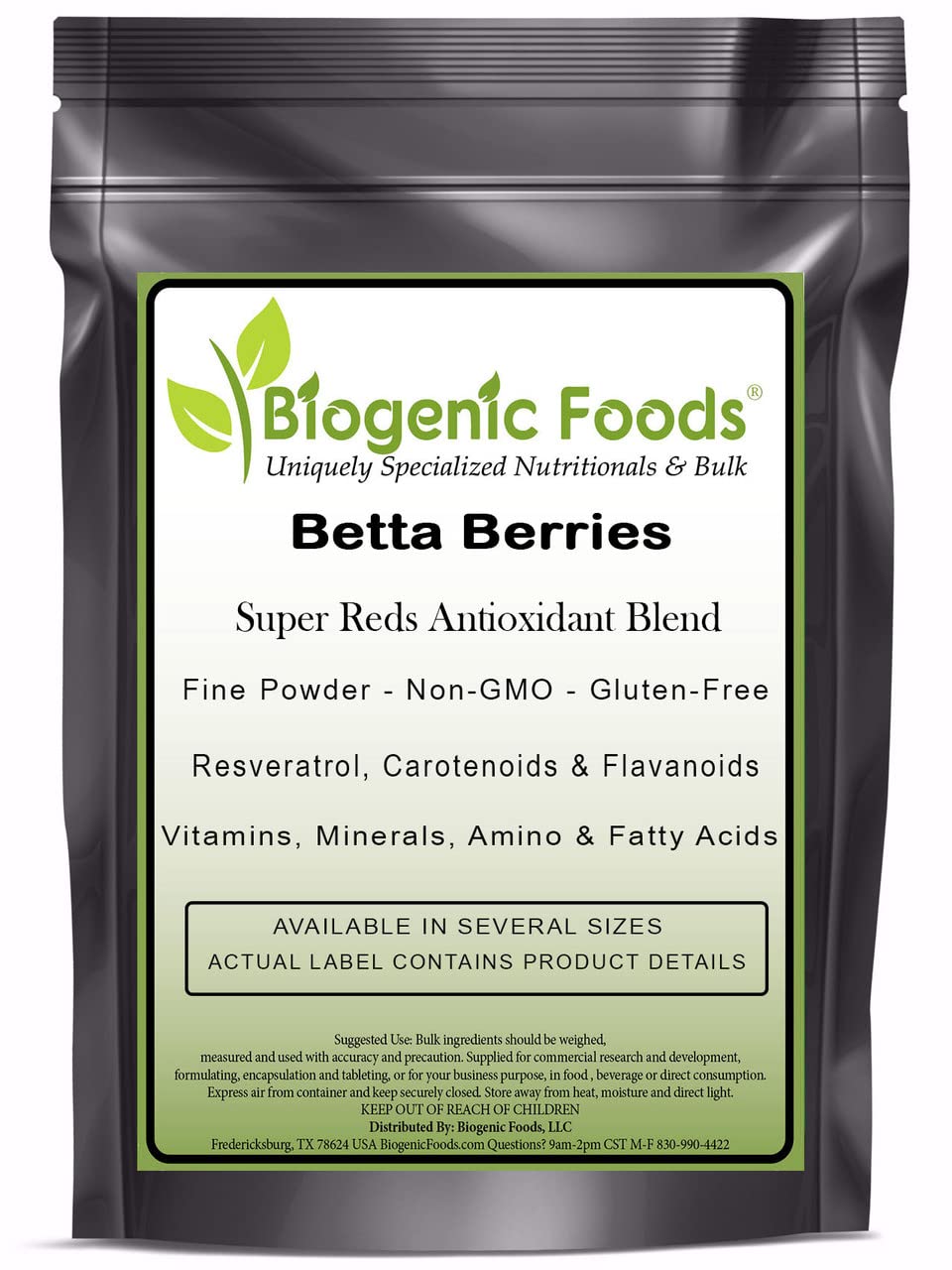 Biogenic Foods Betta Berries Antioxidant Blend - Super Red's Antioxidant Powder Blend, 12 Ounce