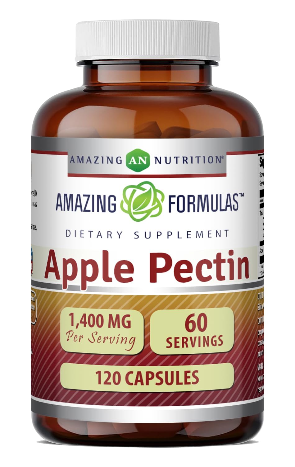 Amazing Nutrition Amazing Formulas Apple Pectin 1400 Mg Supplement 120 Capsules
