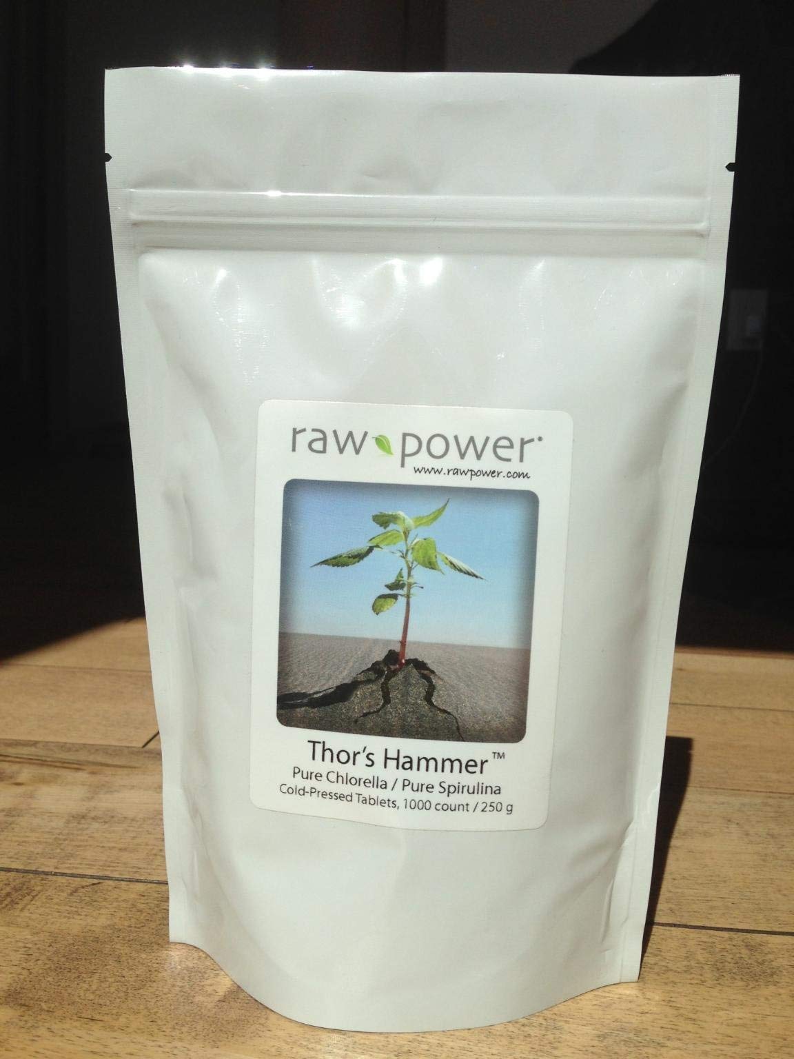 Raw Power Thor's Hammer Pure Chlorella/Spirulina Blend Tablets, 1000 Tablets