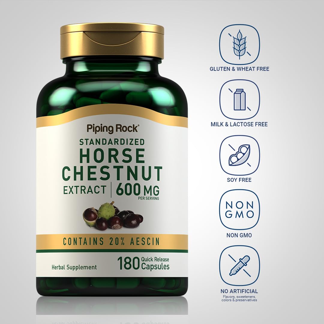 Piping Rock Horse Chestnut Extract Supplement 180 Capsules