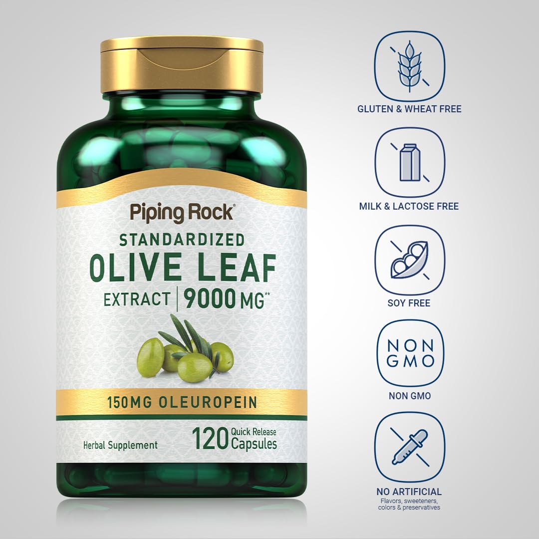 Piping Rock Olive Leaf Extract Capsules 120 Count
