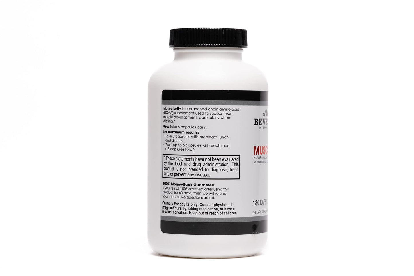 Beverly International Muscularity, Specialty BCAA Formula Capsules 180