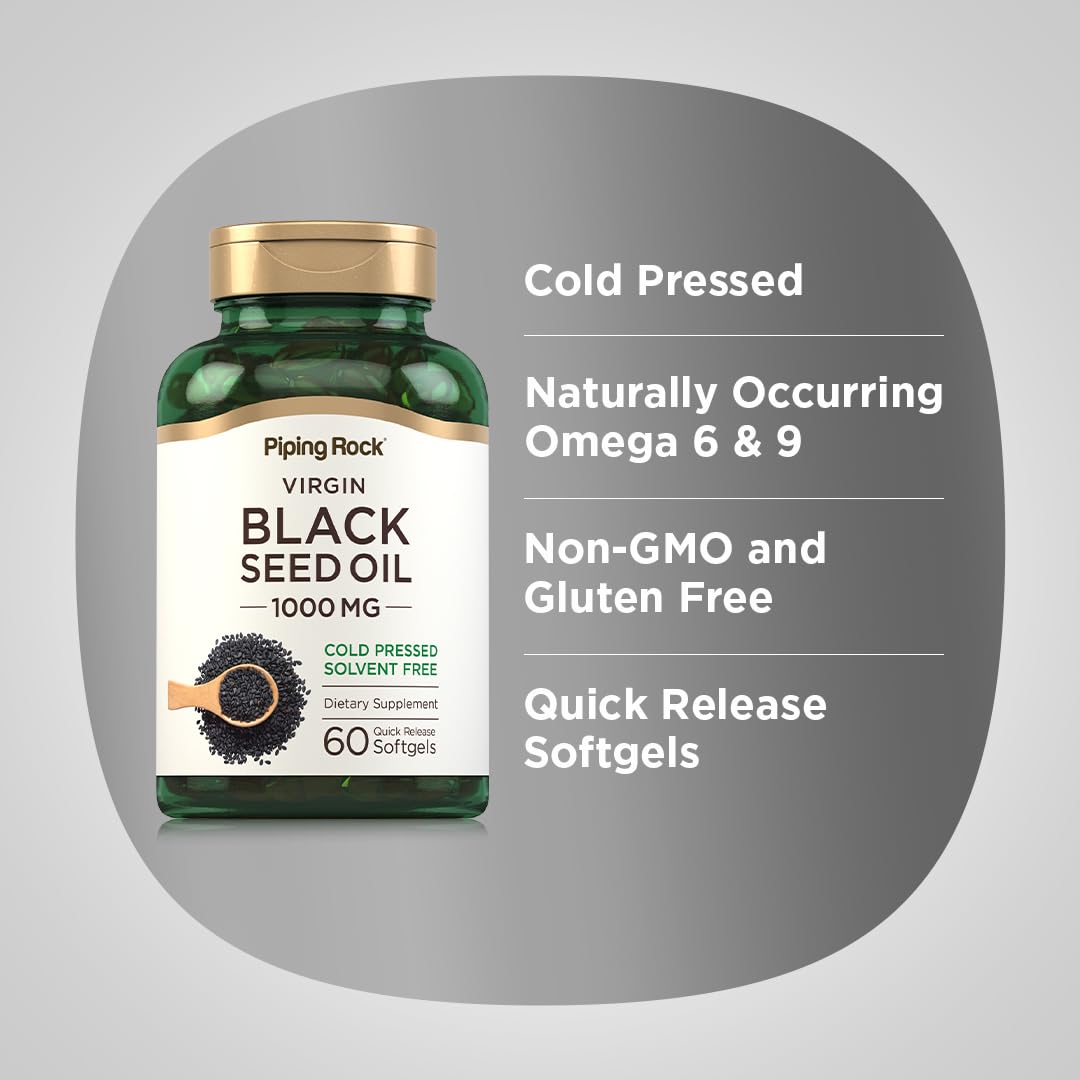 Piping Rock Black Seed Oil Softgel Capsules 60 Softgels