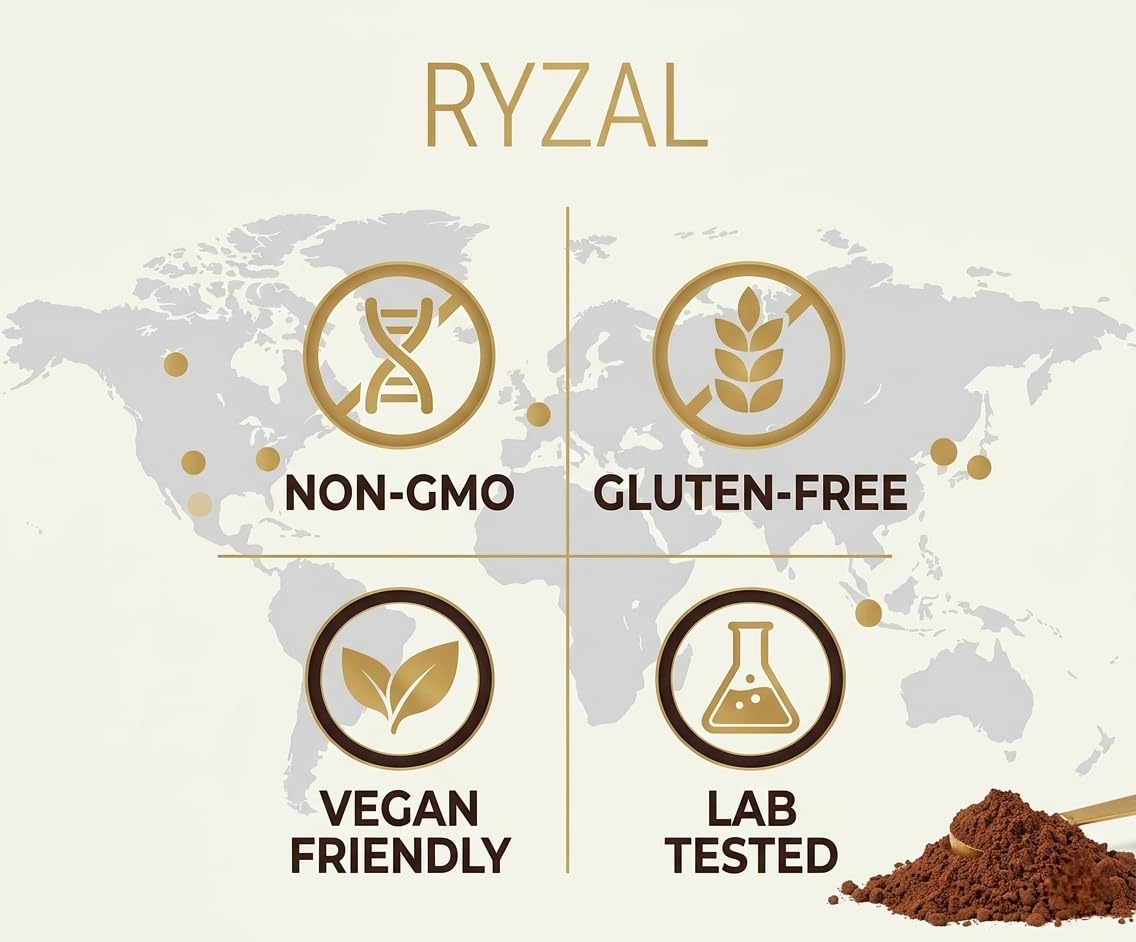 RYZAL Mushroom Coffee Powder 6.34 Ounce