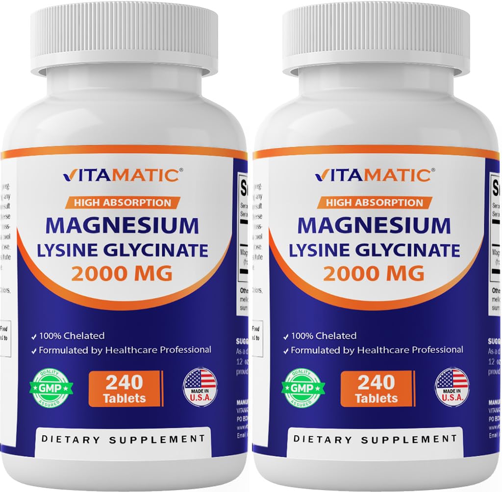 Vitamatic Magnesium as Glycinate Lysinate Tablet 480 Count