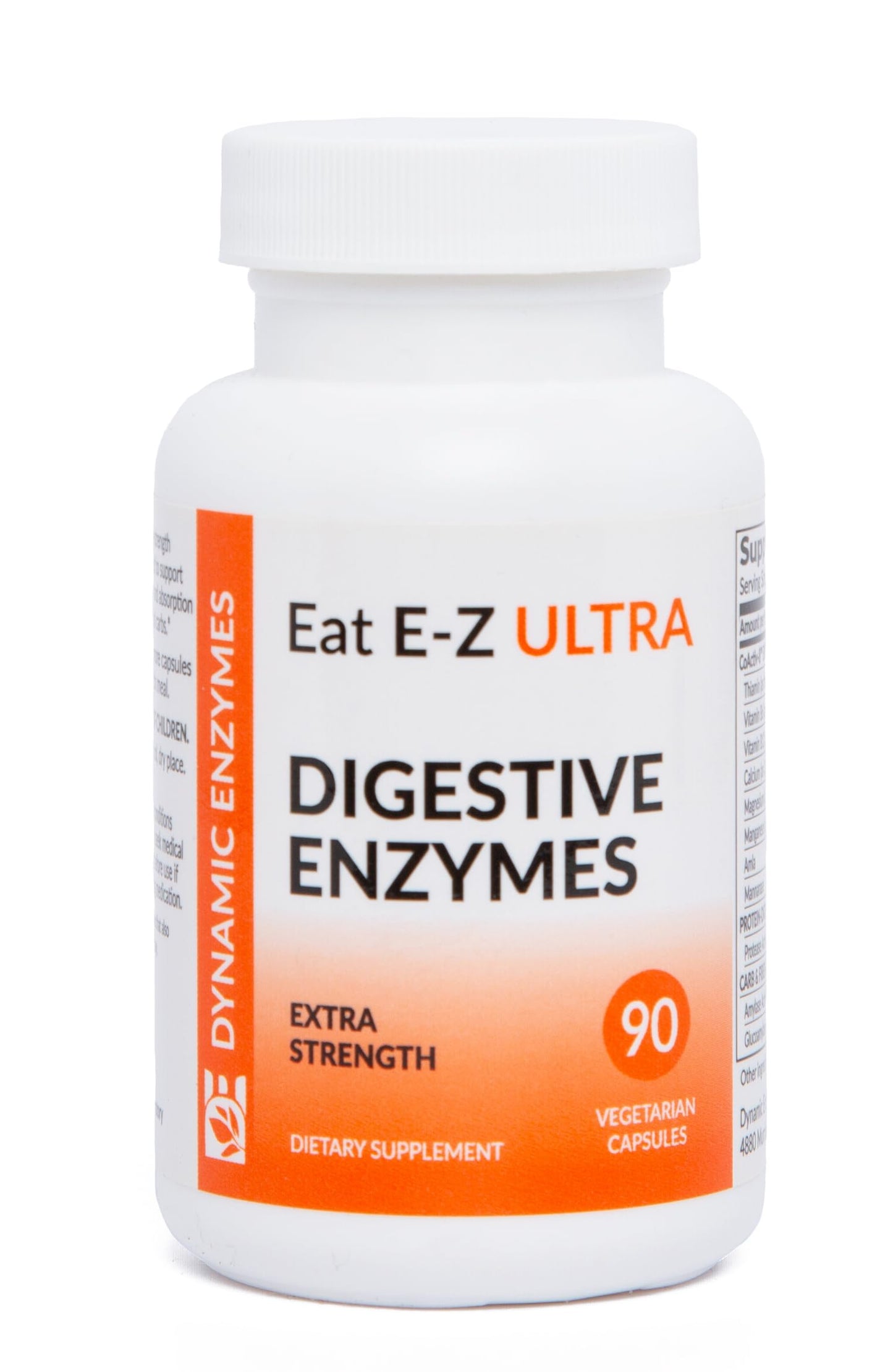 Dynamic Enzymes Eat E-Z Ultra Advanced Digestive Enzyme Supplement 90 Vegetarian Capsules