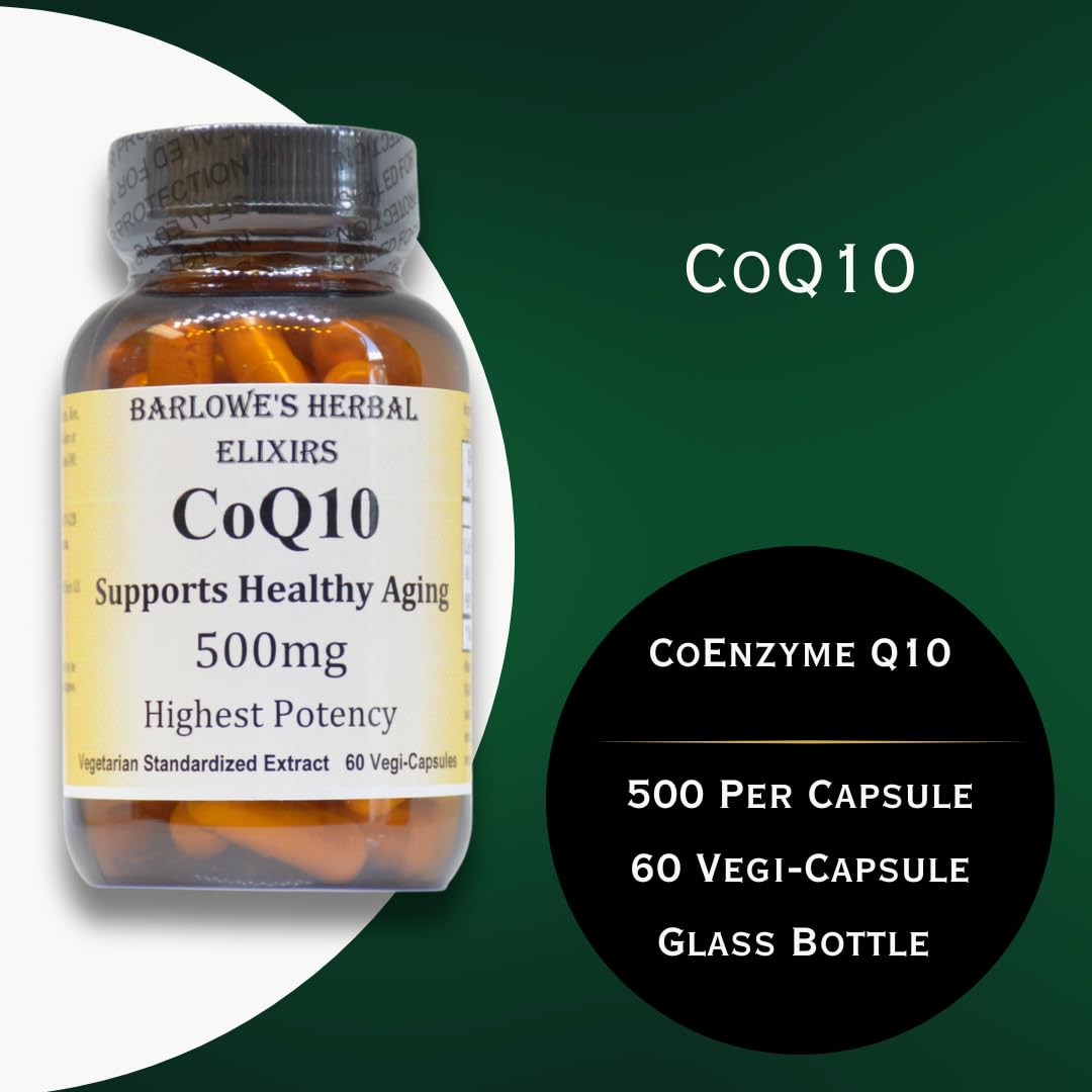 Barlowe's Herbal Elixirs CoQ10 Ubiquinone Hi-Potency Capsule, 60 Veggie Capsules